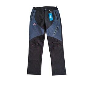 Outdoor Sports Ski Pants S Men's Black Warm Fleece Lined Insulated Soft Shell